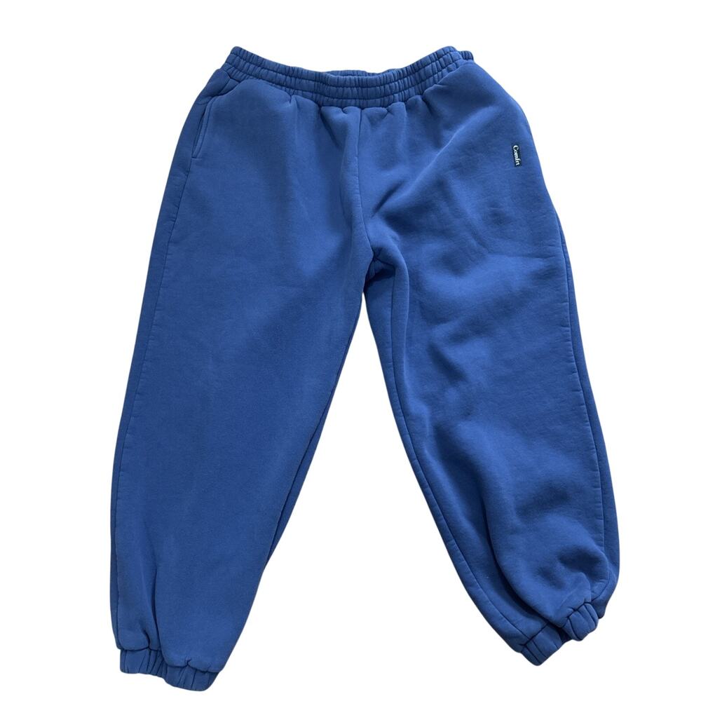 Comfrt Unisex Minimalist Jogger Sweatpants Large Pacific Blue Fleece Lounge L